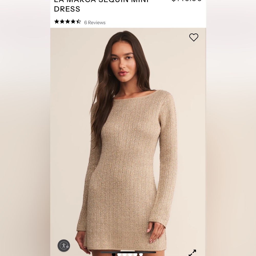 Z Supply Women's Champagne shimmer Sweater dress